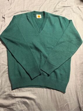 Men's V-Neck Sweater in Green